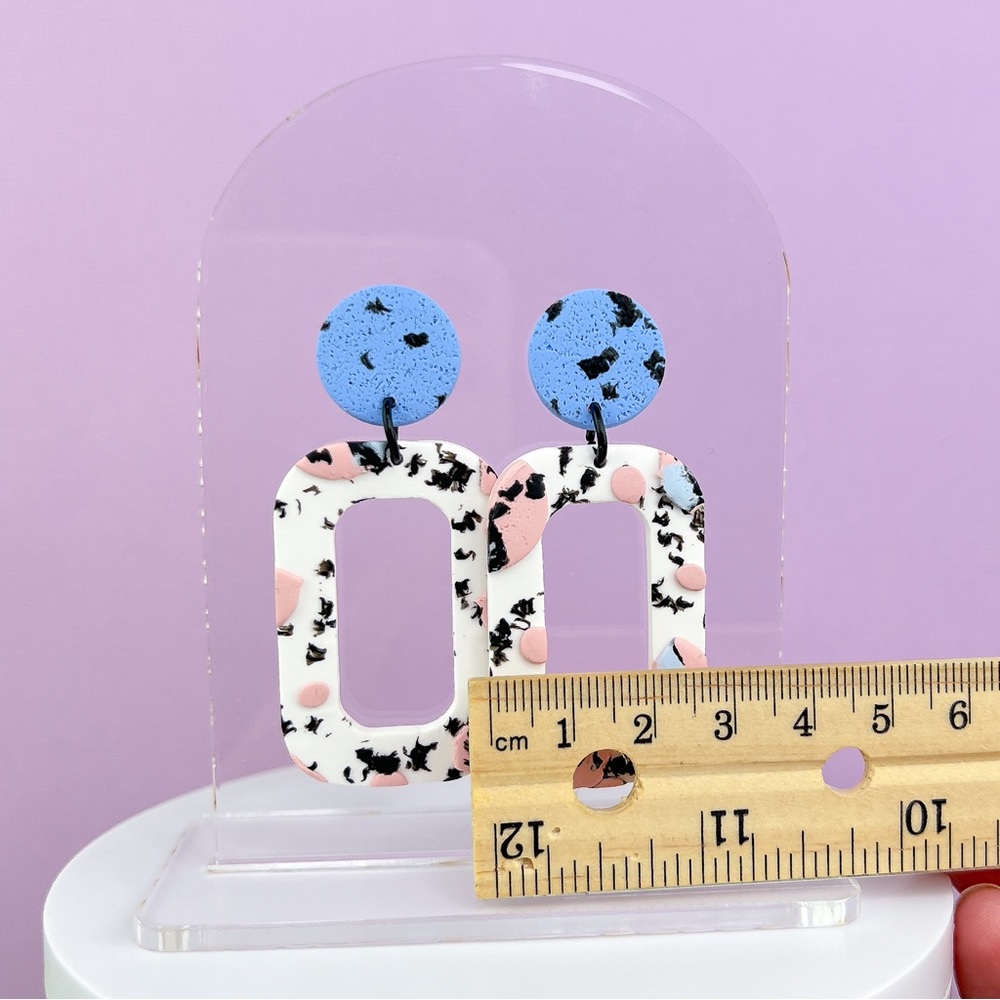 Spotted Abstract Design Handmade Polymer Clay Earrings Lightweight Funky… - Picture 9 of 10